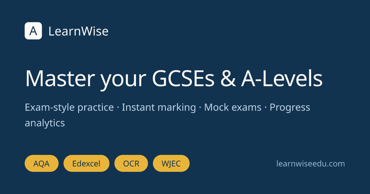 LearnWise — GCSE & A-Level Revision Platform for UK Students